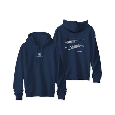 On the Bank Navy Hoody – Central Logo & Back Graphic